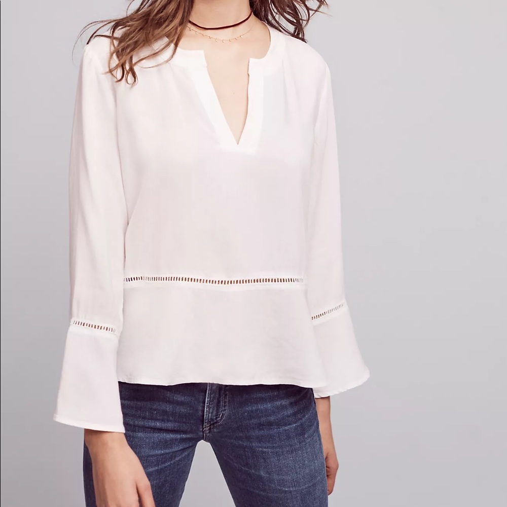 Anthropologie White Blouse